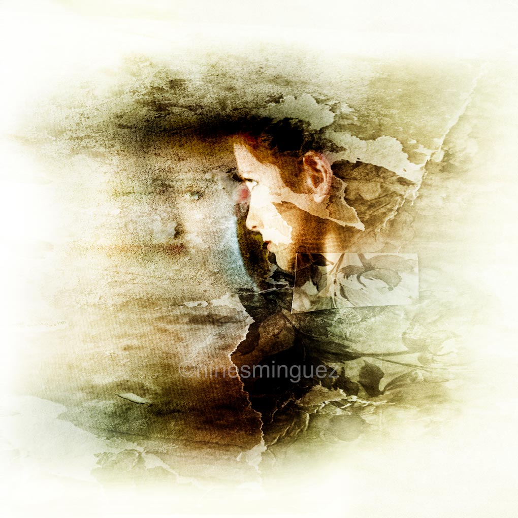 retrato de mujer collage