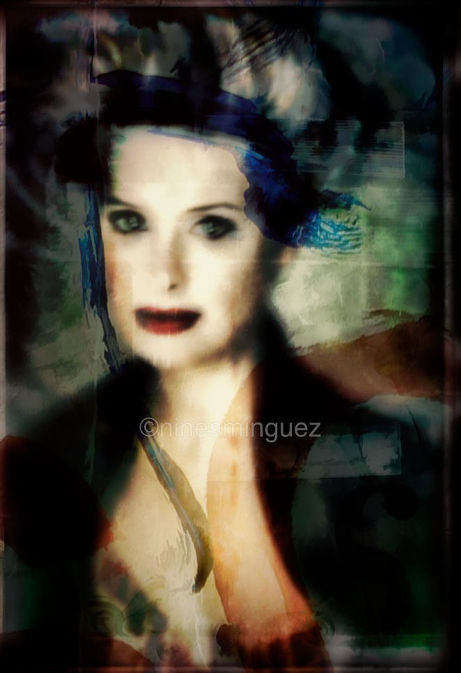 retrato de mujer con efecto de pintura